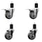 Service Caster 3.5'' Gray Poly Swivel 1-3/4'' Expanding Stem Caster Set 2 Total Lock Brakes, 4PK SCC-EXTTL20S3514-PPUB-2-S-2-134 - alternate 1